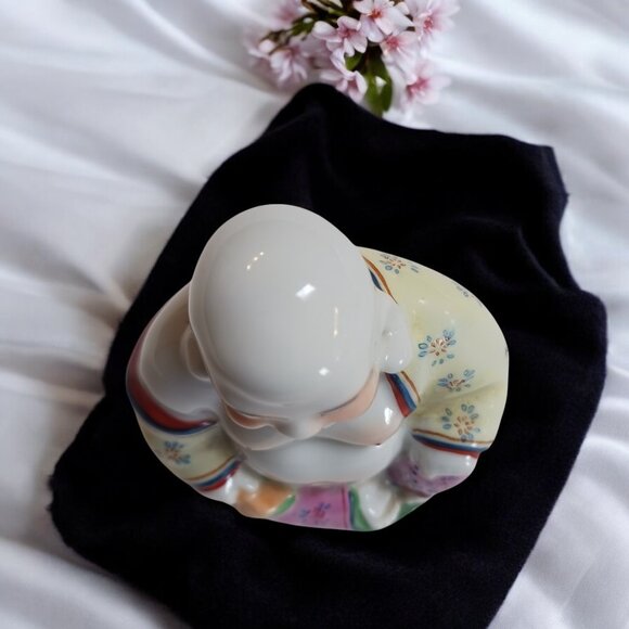 Vintage 1970 Hand-Painted Laughing Buddha Figurine – Porcelain, Feng Shui - Picture 10 of 12